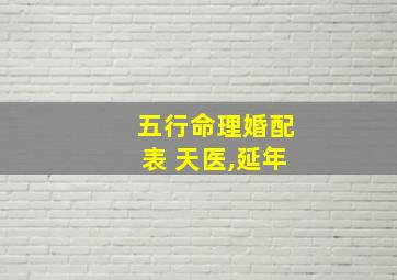 五行命理婚配表 天医,延年